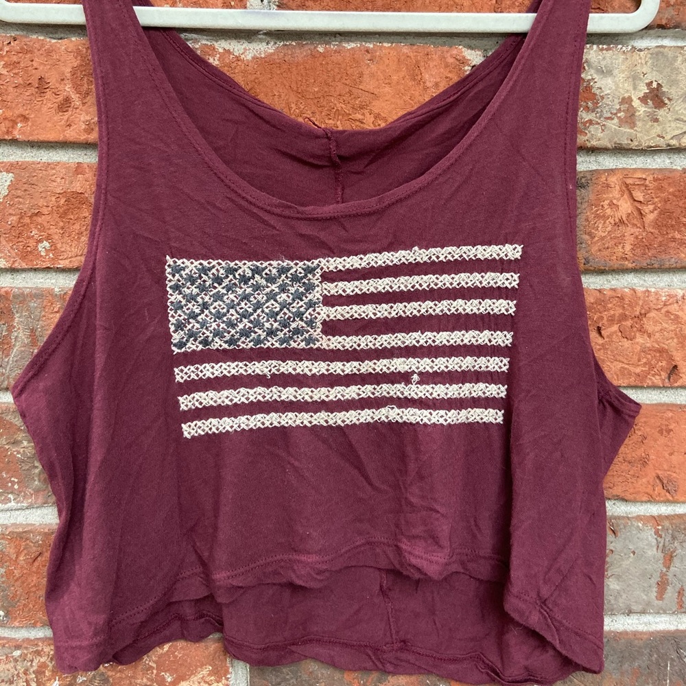 American Flag Crop Top